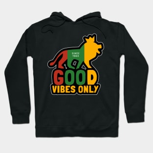 Good Vibes Only, Reggae Conquering Lion With Crown Hoodie